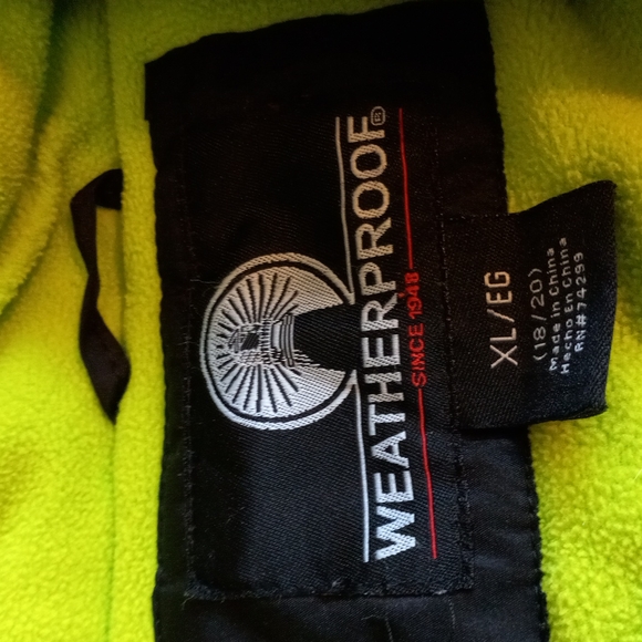 Black/Lime Green Ski Coat Double Zipper Size XL (18/20) - Picture 7 of 9